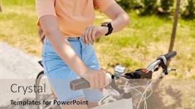  Presentation with smart city - Slide deck featuring people-leisure-and-lifestyle-close background and a  colored foreground