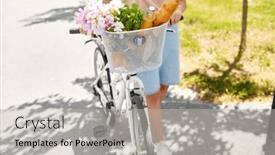  Presentation with food city - Presentation theme featuring people-leisure-and-lifestyle-close background and a  colored foreground