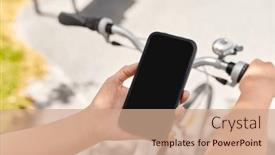  Presentation with people street - PPT theme consisting of people-leisure-and-lifestyle-close background and a coral colored foreground