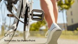  Presentation with city people walking - Presentation consisting of people-leisure-and-lifestyle-close background and a coral colored foreground