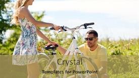  Presentation with lifestyle - Slides with people-leisure-and-lifestyle-concept and a yellow colored foreground