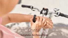  Presentation with smart city - Slide deck with people-leisure-and-sport-close background and a coral colored foreground