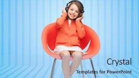  Presentation with blue music - Presentation design consisting of people leisure hobby and entertainment background and a  colored foreground