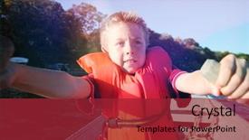  Presentation with rowing - Cool new slide deck with people life preserver - boy rowing a boat backdrop and a red colored foreground