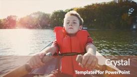  Presentation with rowing - Theme consisting of people life preserver - boy rowing a boat background and a red colored foreground