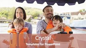  Presentation with family day - Audience pleasing presentation theme consisting of people life preserver - family enjoying day backdrop and a coral colored foreground
