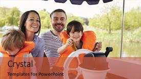  Presentation with family day - PPT theme with people life preserver - family enjoying day background and a red colored foreground