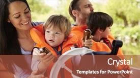  Presentation with family day - Slide set featuring people life preserver - family enjoying day background and a red colored foreground
