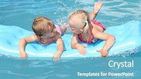  Presentation with swimming - Slide deck consisting of people life preserver - two children swimming background and a light blue colored foreground
