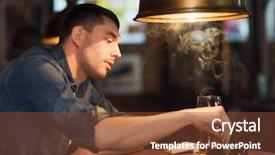  Presentation with bad - Presentation design having people lifestyle and bad habits background and a tawny brown colored foreground