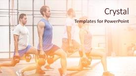  Presentation with crossfit - Amazing slide deck having people lifting kettlebells at crossfit backdrop and a cream colored foreground
