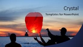  Presentation with lantern - Theme having people lighting paper lantern motion background and a light blue colored foreground