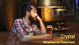  Presentation with drinking alcohol - PPT layouts with people loneliness alcohol and lifestyle background and a tawny brown colored foreground