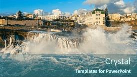  Presentation with crashing waves - Slide deck enhanced with people-look background and a ocean colored foreground