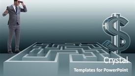  Presentation with reach for the stars - Beautiful slide deck featuring people lost money - man trying to reach dollars backdrop and a gray colored foreground