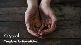  Presentation with poor hygine - Slides with people lost money - poor woman with coins background and a wine colored foreground