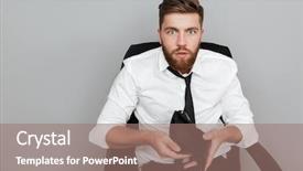  Presentation with ball bearing on a white - Slides with people lost money - shocked bearded man in white background and a coral colored foreground