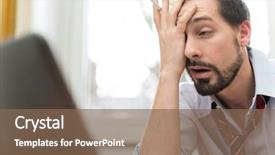  Presentation with stress at work - PPT theme having people lost money - stressed businessman at work background and a  colored foreground