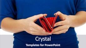  Presentation with lost people - Colorful PPT theme enhanced with people lost money - woman with empty wallet backdrop and a navy blue colored foreground