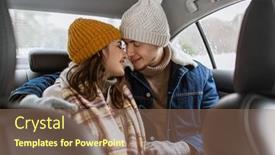  Presentation with car seat - PPT theme featuring people-love-and-leisure-concept background and a  colored foreground