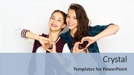  Presentation with teenage love - Theme consisting of people love and friendship concept background and a light blue colored foreground