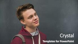  Presentation with old man - Cool new theme with people matter - close-up portrait of 17-18 years backdrop and a dark gray colored foreground