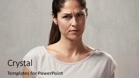  Presentation with people matter - PPT theme enhanced with people matter - misunderstanding girl background and a mint green colored foreground