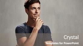  Presentation with people matter - Slide set consisting of people matter - thinking man background and a gray colored foreground