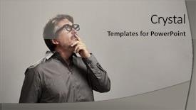  Presentation with people matter - Presentation theme enhanced with people matter - thinking man background and a light gray colored foreground