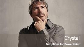  Presentation with people matter - PPT theme with people matter - thinking man background and a gray colored foreground