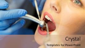  Presentation with dentistry - Presentation theme enhanced with people medicine stomatology and dentistry background and a coral colored foreground