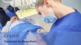  Presentation with health-care - Cool new slide set with people-medicine-stomatology-and-health backdrop and a light blue colored foreground