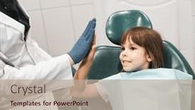  Presentation with health technology - Presentation theme enhanced with people-medicine-stomatology-technology background and a mint green colored foreground