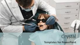  Presentation with health technology - Presentation design with people-medicine-stomatology-technology background and a light blue colored foreground