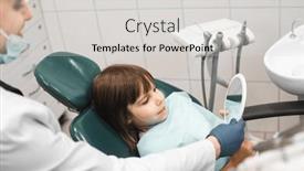  Presentation with health technology - PPT theme with people-medicine-stomatology-technology background and a light gray colored foreground