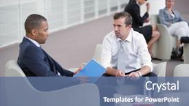  Presentation with banking - PPT layouts having people meeting in a hall background and a  colored foreground