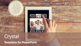  Presentation with computer memory - Presentation design consisting of people memory and technology concept background and a violet colored foreground