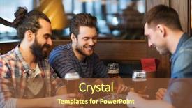  Presentation with pub - PPT theme having people men leisure friendship background and a tawny brown colored foreground