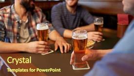  Presentation with pub - Slide deck having people men leisure friendship background and a tawny brown colored foreground