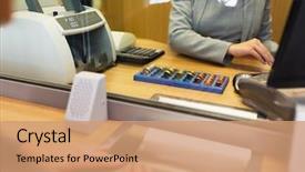  Presentation with counting - Audience pleasing PPT theme consisting of people money saving and finance backdrop and a coral colored foreground