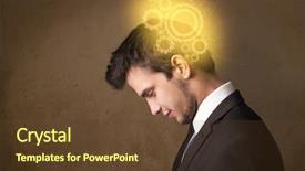  Presentation with machine - Amazing PPT theme having people motvation - young person thinking backdrop and a tawny brown colored foreground