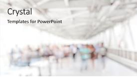  Presentation with artistic - Colorful PPT theme enhanced with people moving artistic blurred image backdrop and a sky blue colored foreground