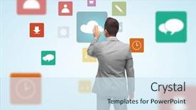  Presentation with virtual memory in cloud computing - Amazing PPT layouts having people multimedia and cloud computing backdrop and a sky blue colored foreground