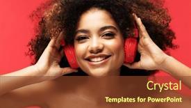  Presentation with emotions - Presentation design featuring people-music-emotions-concept-young background and a tawny brown colored foreground