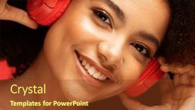  Presentation with emotions - Presentation consisting of people-music-emotions-concept-young background and a tawny brown colored foreground