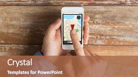  Presentation with hands holding - Slide deck with people navigation and technology concept background and a  colored foreground