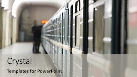  Presentation with russia - Colorful PPT theme enhanced with people near green wagons of underground in moscow russia focus on wagon entrance shallow depth of field backdrop and a light gray colored foreground