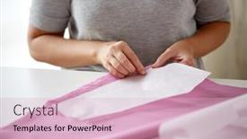  Presentation with tailoring - Colorful PPT theme enhanced with people-needlework-and-tailoring-concept backdrop and a lemonade colored foreground