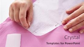  Presentation with tailoring - Audience pleasing PPT theme consisting of people-needlework-and-tailoring-concept backdrop and a lemonade colored foreground