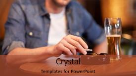  Presentation with nicotine - Beautiful PPT theme featuring people nicotine addiction and bad backdrop and a red colored foreground